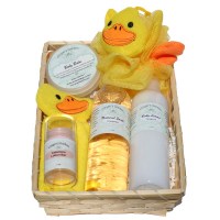 Welcome Home New Baby Ducky Gift Basket for a Boy or a Girl